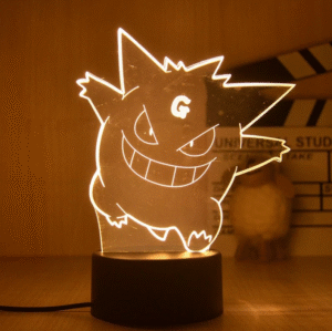 Dekorativ 3D Pokémon Lampa av Gengar 7 Färger, Skiftande Ljus och Lång Batteritid - 3D Lampa