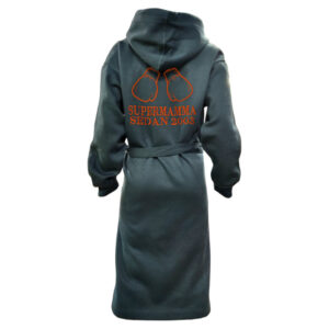 Denimblå morgonrock med brodyr - Boxhandskar, ORANGE (1078)