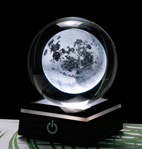 LED Månglobslampa, dekoration och nattlampa, skiftande & fast ljus