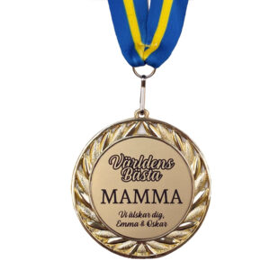 Medalj med gravyr - Världens bästa mamma