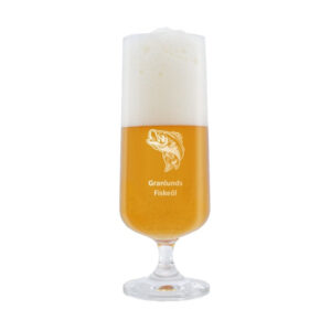Ölglas med gravyr - Fiske, Abborre