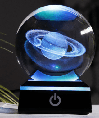 Saturnus, Planetlampa, skrivbordsdekoration och nattlampa, skiftande & fast ljus