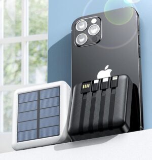Solcell powerbank – ladda dina enheter med solenergi - Svart