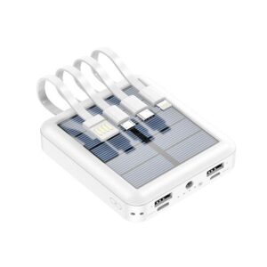 Solcell powerbank – ladda dina enheter med solenergi - Vit